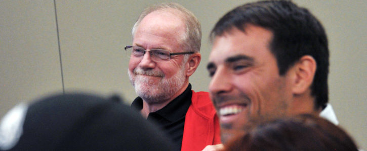Central College President Mark Putnam smiles during the annual Endowed Chairs Conference.