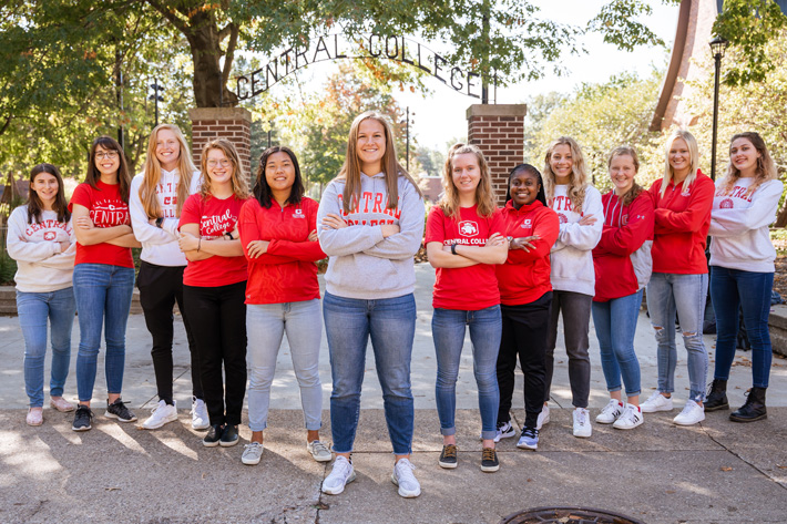 Central College women campus leaders pose for a group photo.